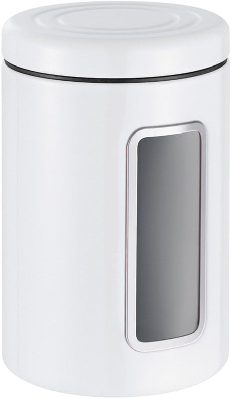 Wesco Classic Line Vorratsbehälter mit Fenster | 2 Liter | Metall - weiß | Vorratsglas