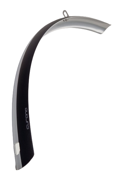 Curana Kotflügel vorne 28 Zoll Kunststoff 46 mm mattschwarz silber