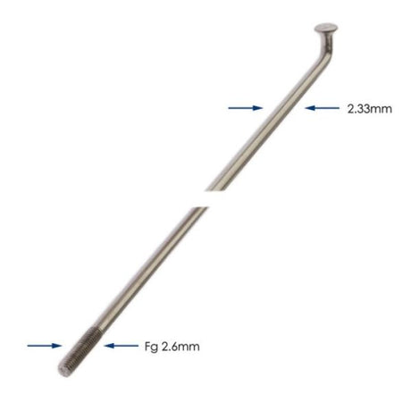 Alpina Speichen 286-13 Raggi ø2,33 mm fg 2,6 – Edelstahl (144 Stück)