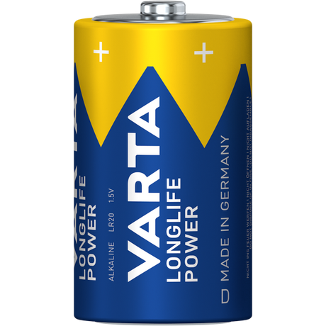 Varta Batterie Longlife Power – Hochenergiebatterie Mono 2-teilig Blis Longlife