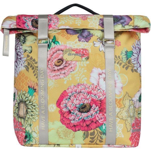 Basilikum Bloom Field Doppelfahrradbeutel, wasserdicht, Honiggelb, 35 l