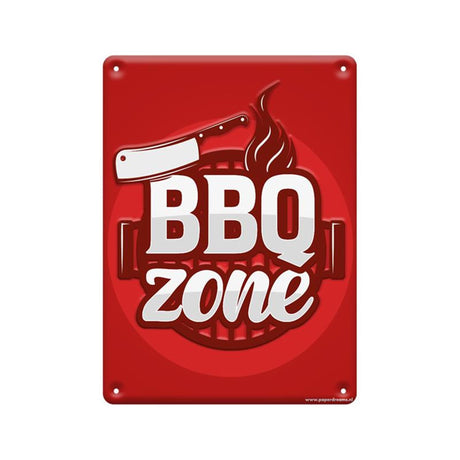 Paperdreams-Textschild aus Metall, 22 x 16,5 cm – BBQ-Zone