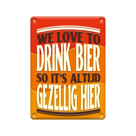 Paperdreams Textschild Metall 22x16,5cm – Wir lieben es, Bier zu trinken