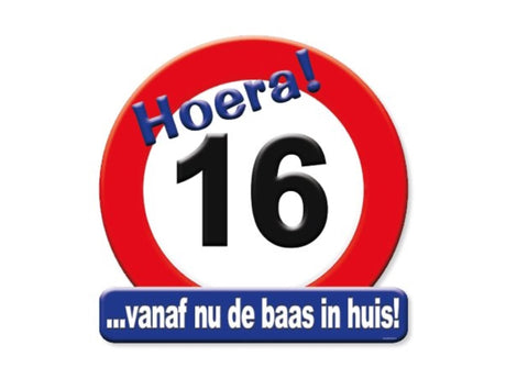 Paperdreams Tribute Shield – 16 Jahre Kronenschild Verkehrsschild – 16 Jahre