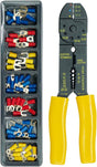 Blascrimpzangen-Set mit Abisolierzange – inklusive isolierter Kabelschuhe – 190 mm – PVC CS – AWG 22–8