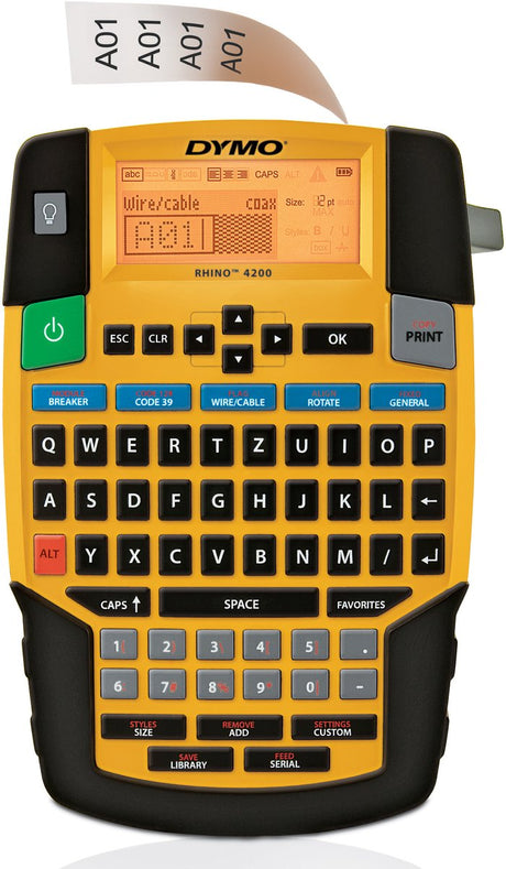 Dymo Rhino 4200 tragbarer industrieller Etikettendrucker | QWERTZ-Tastatur | kompakter, zeitsparender Etikettendrucker für Profis, die viel unterwegs sind