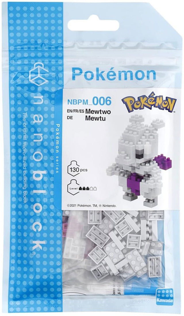 Bandai – Nanoblock – Mewtwo – Pokémon – Mini-Steinfigur – Bauset – Pixel Mewtwo Pokémon-Figurenbausatz – nbpm006