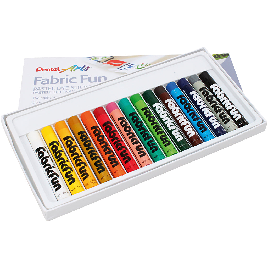 Textilkreide, verschiedene Farben, 15 Stück, 1 Box