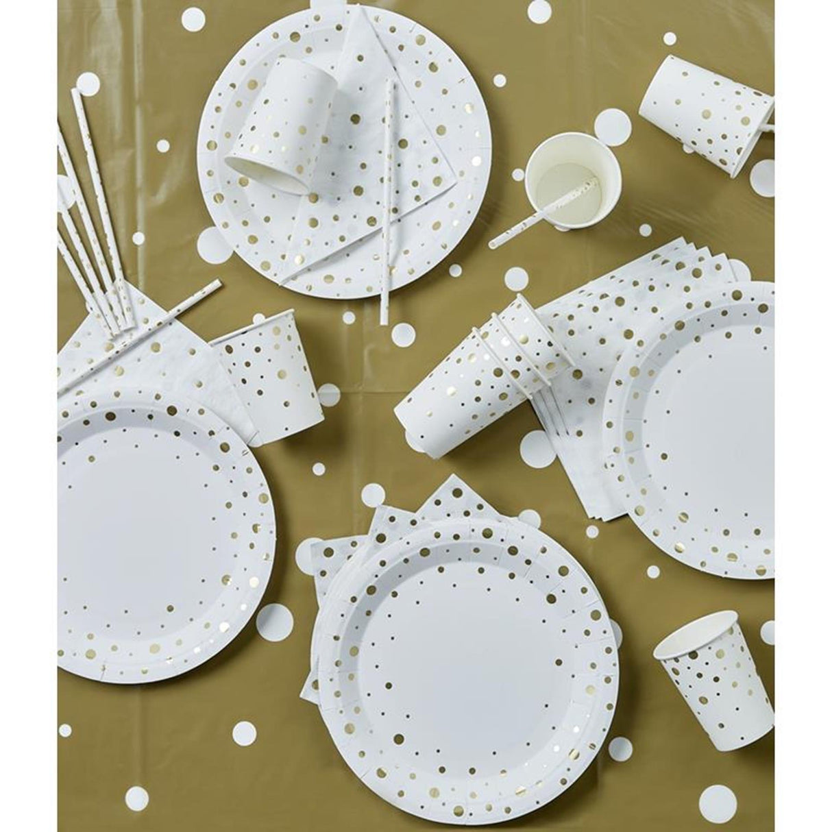 Paperdreams Partytischset – Goldweiß