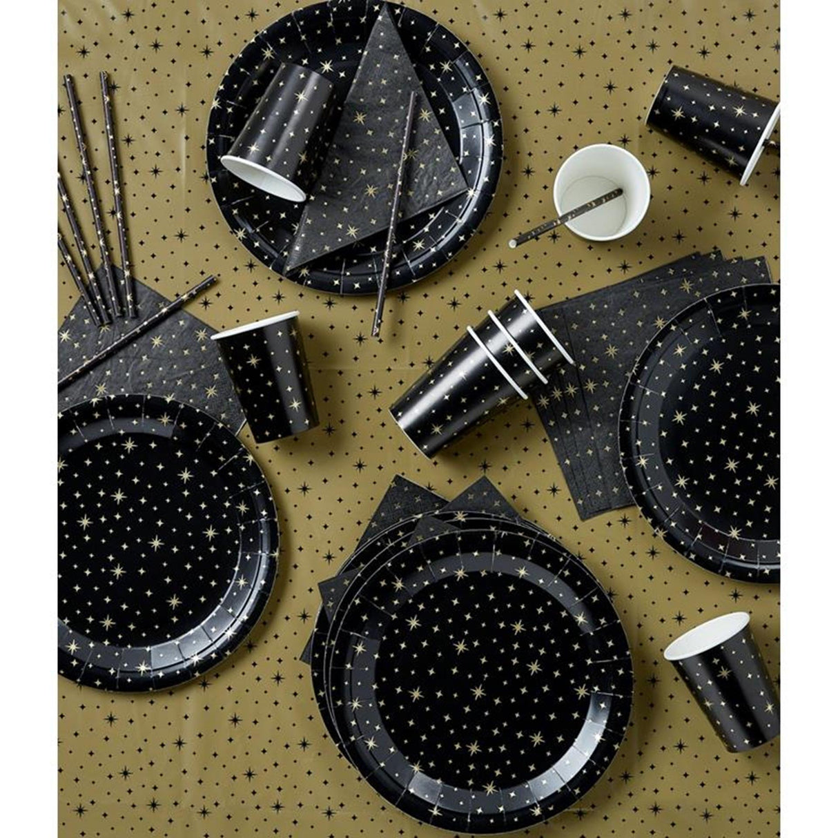 Paperdreams Partytischset – Schwarzgold