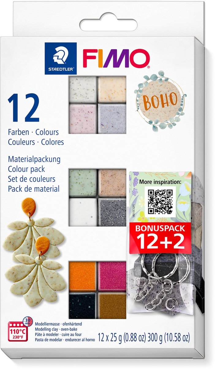 Staedtler fimo effect boho colours - boetseerklei 12 x 25 g