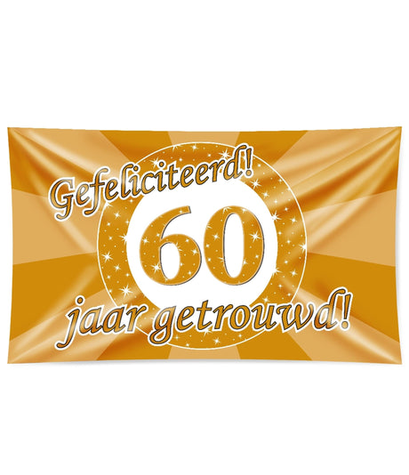 Paperdreams XXL-Fassadenfahne – seit 60 Jahren verheiratet