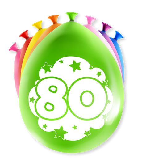 Paperdreams Zahlenballons – 80 Jahre 8 Stück 30 cm