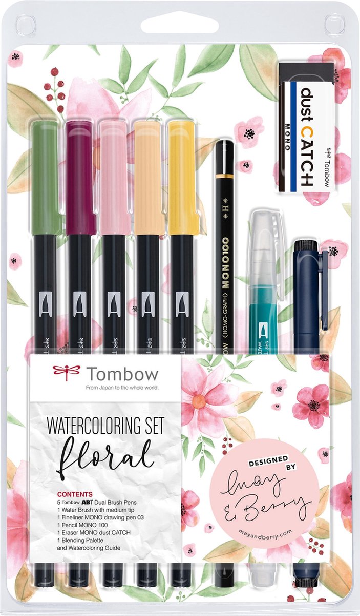 Tombow Aquarell-Set Blumen – 5 ca. Doppelpinselstifte