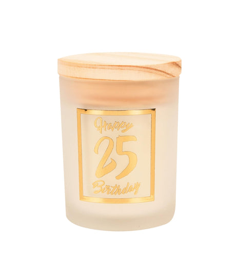 Paperdreams Duftkerze klein gold weiß – 25 Jahre