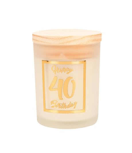 Paperdreams Duftkerze klein gold weiß – 40 Jahre