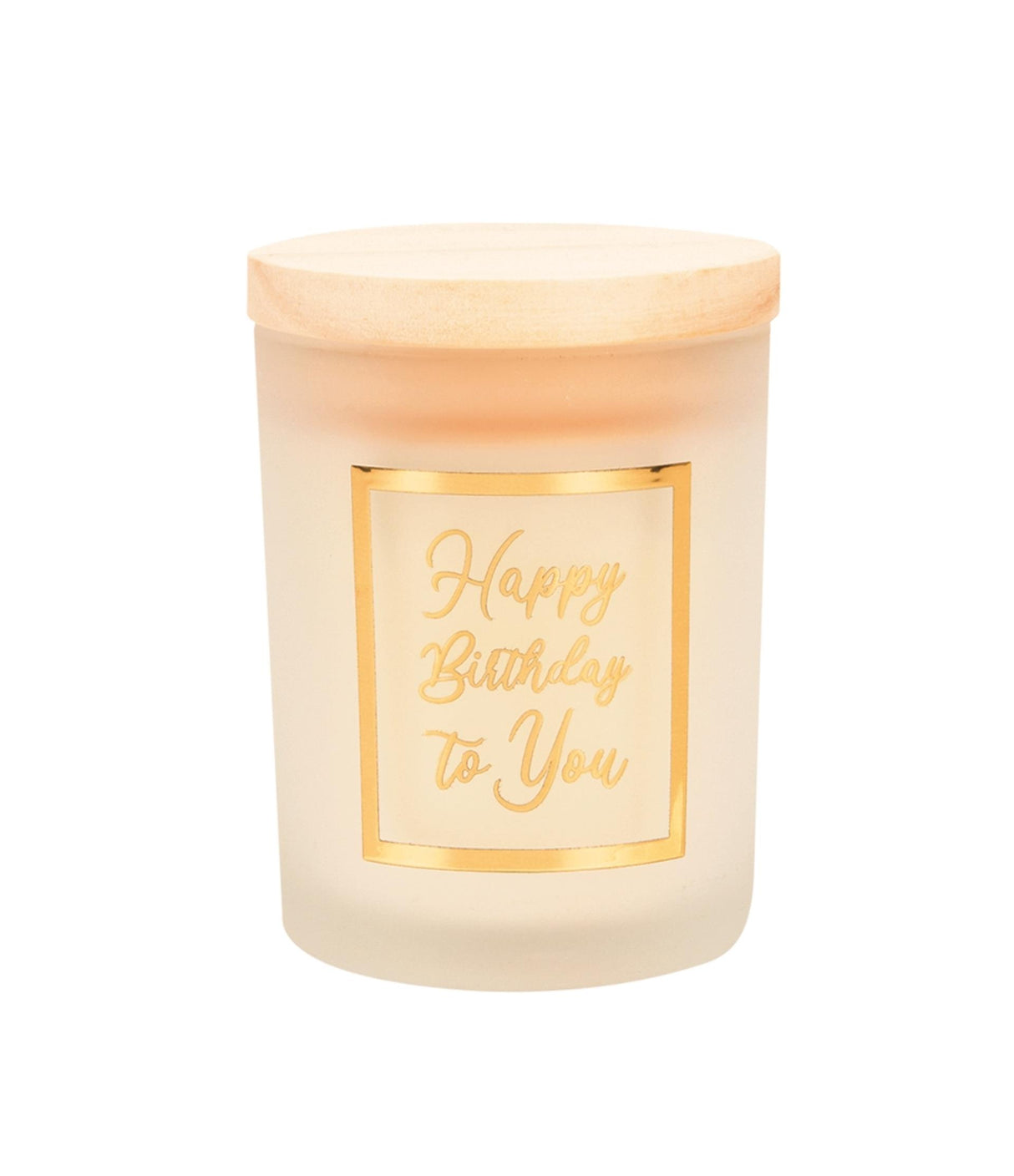 Paperdreams Duftkerze klein gold weiß „Happy Birthday“.