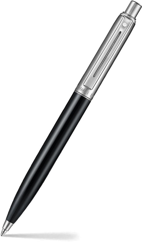 Sheaffer-Kugelschreiber – Sentinel 332 – glänzendes Schwarz und poliertes Chrom mit chrompolierter Oberfläche