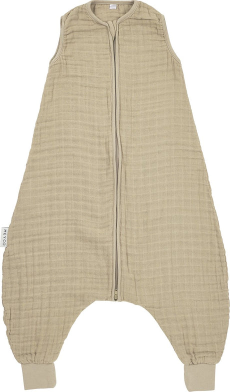 Meyco Baby Uni Baby-Sommerschlaf-Overall-Pullover – vorgewaschen, hydrophil – Sand – 104 cm – 0,5 Tog