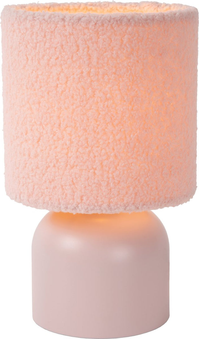 Lucide Woolly - Tischlampe - ø 16 cm - 1xe14 - rosa - Japandi
