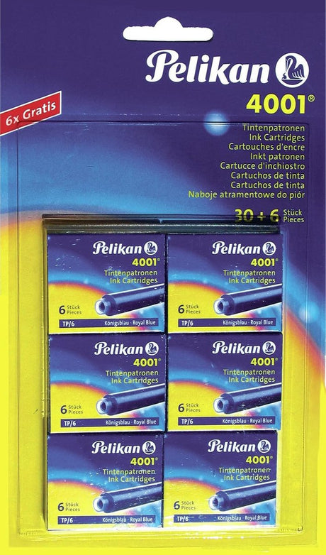 Pelikan Standard-Tintenpatronen TP 6 4001 Königsblau, 6 Etuis mit 6 Patronen