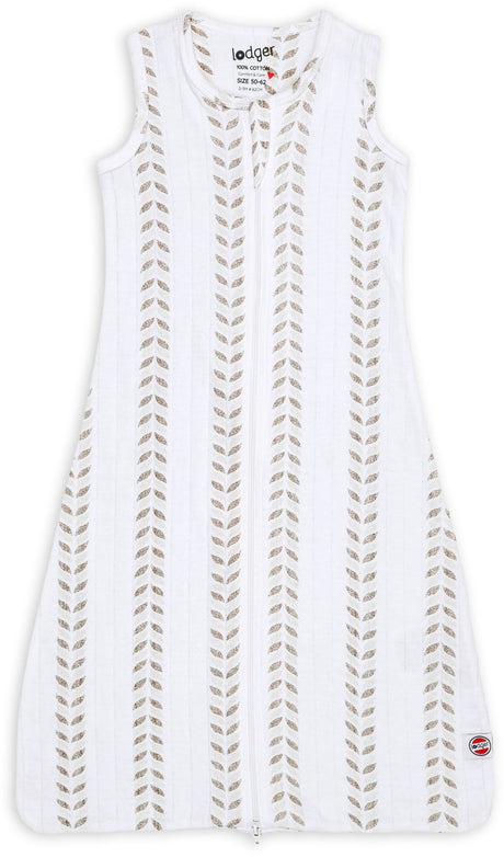 Lodger hopper - baby zomerslaapzak - hydrofiel - creme - 80cm - 0.3 tog - biologisch katoen