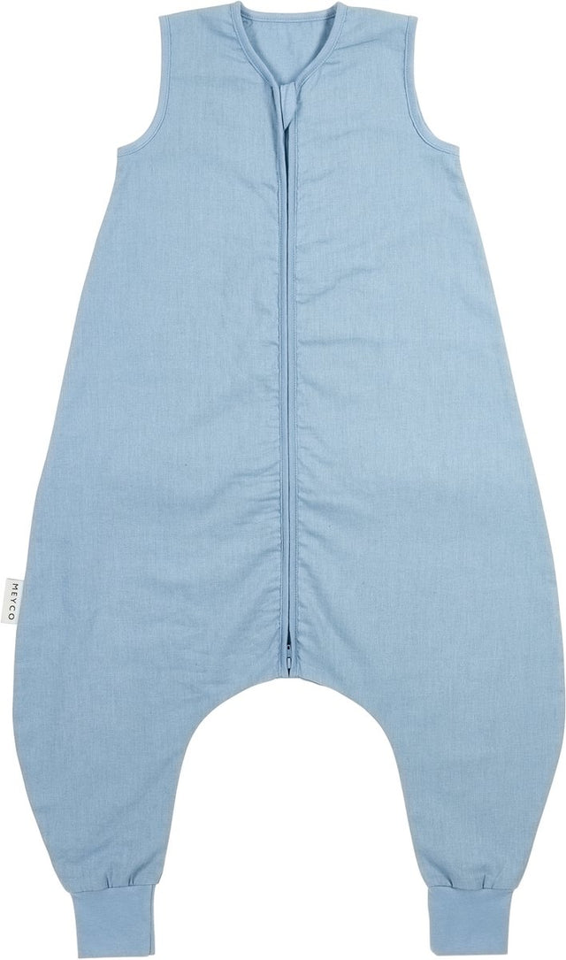 Meyco baby studio collection linnen slaapoverall jumper - jeans blue - 92cm - 0.5 tog