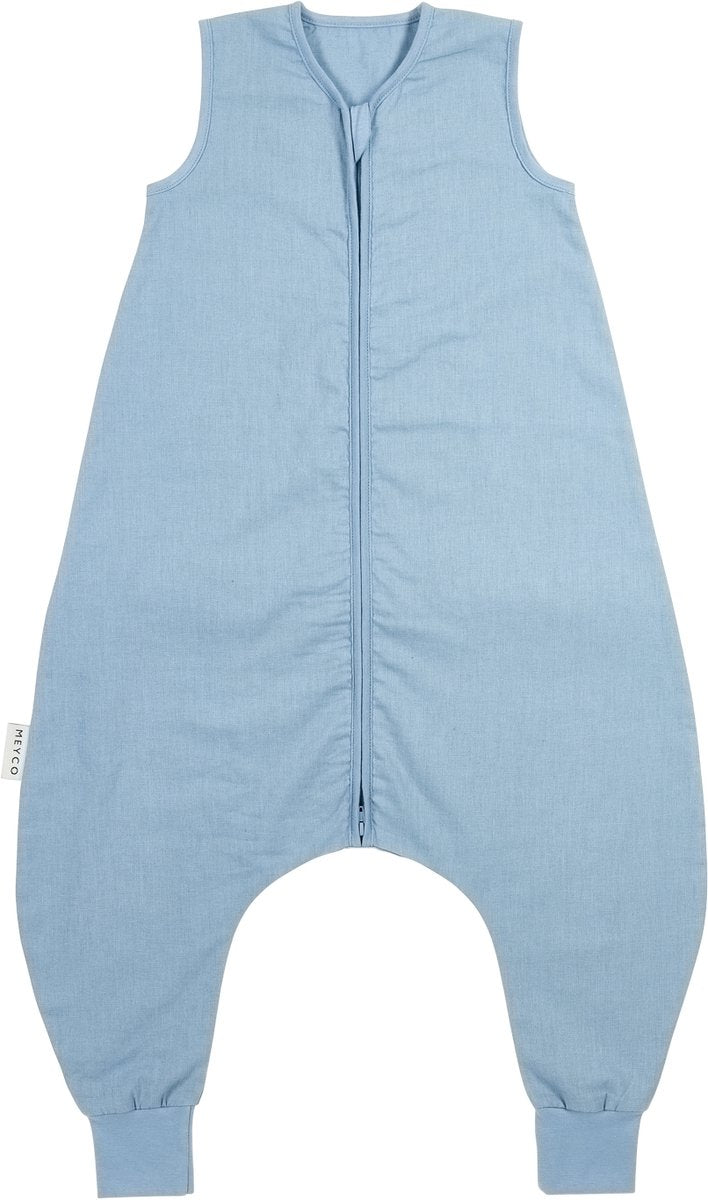Meyco baby studio collection linnen slaapoverall jumper - jeans blue - 104cm - 0.5 tog