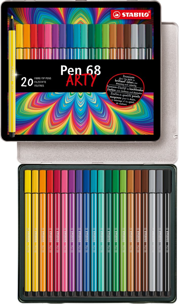 Stabilo Pen 68 - Filzstift - Metallbox mit 20 Stück