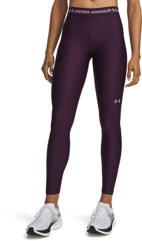 Under armour heatgear legging-ppl dames sportlegging - paars echo - mauve roze xl