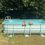 Essenz | Grün-weißes oberirdisches Schwimmbad 400x200x100 cm
