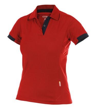 Dassy Polo Traxion Damen rot schwarz s