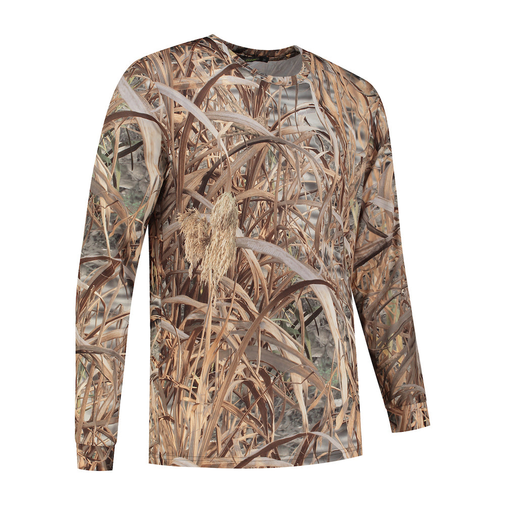 Stealth Gear T-Shirt Langarm Camo Rietprint Größe m