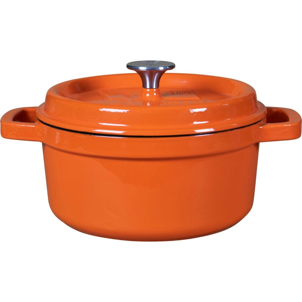 Solinger die Windmühle Premium Gusseisen-Bratpfanne 2,5 l, orangefarbene Emaille
