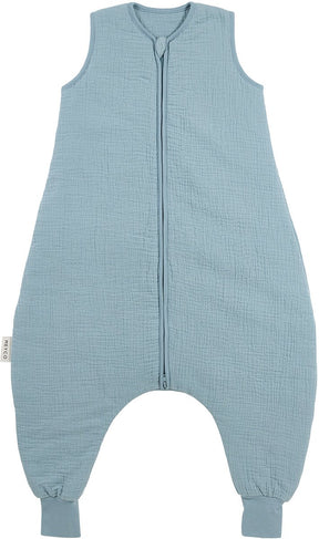 Meyco Baby Uni Baby-Winterschlaf-Overall-Pullover – vorgewaschen, hydrophil – Jeansblau – 92 cm – 2,0 Tog