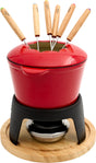 Lacor Fondue-Set – 1,2 l – Emaille – Käse-Schokolade-Gemüse-Fleisch-Fondue-Set – inklusive 6 Gabeln