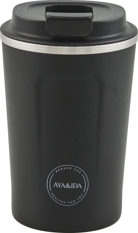 Aya ida aya ida - cup2go - Thermobecher - Kaffeebecher - Coffee to go - Reisebecher - zum Mitnehmen - 380ml - Mattschwarz