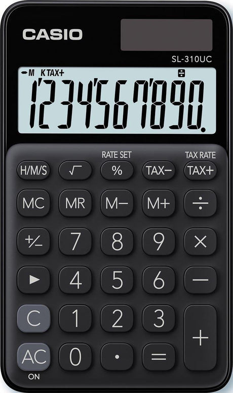 Casio SL-310UC-BK Taschenrechner schwarz Anzahl der Anzeigepositionen: 10 Solarbetrieben, batteriebetrieben (B x H x