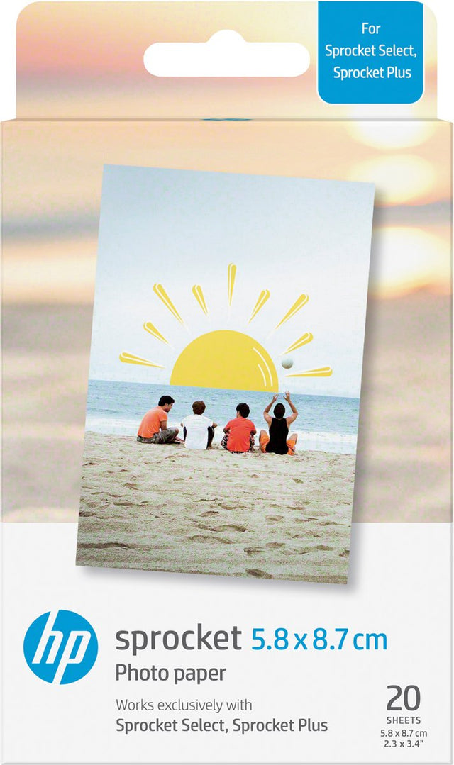 HP Sprocket Plus selbstklebendes Fotopapier – 58 x 87 mm – 20 Stück