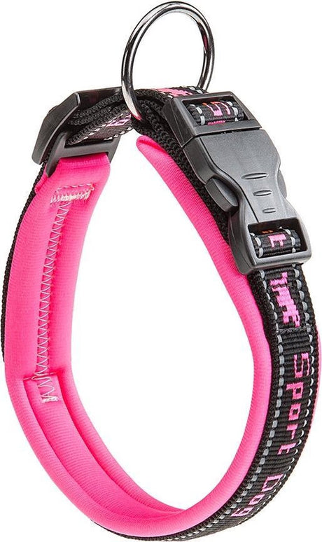 Ferplast Sport-Hundehalsband – Nylon – weiches Futter – rosa – Breite 25 mm – Halsumfang 35 – 45 cm (bitte vor der Bestellung messen)