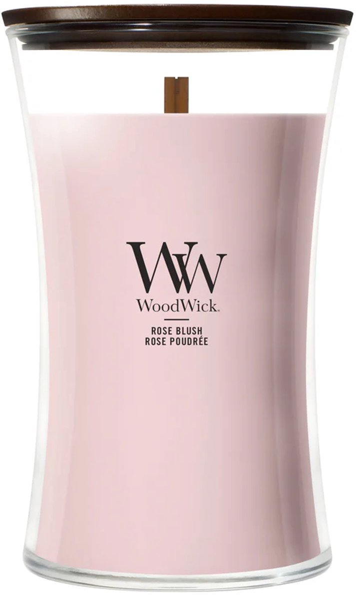 Woodwick hourglass - rose blush - large geurkaars - 130 branduren