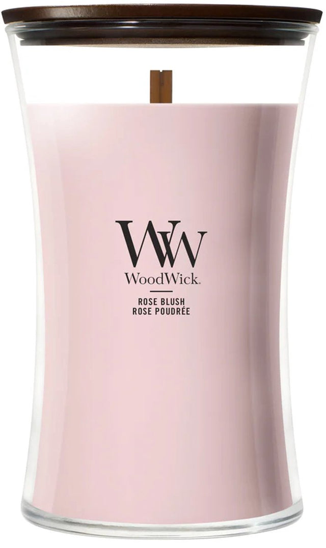 Woodwick hourglass - rose blush - large geurkaars - 130 branduren