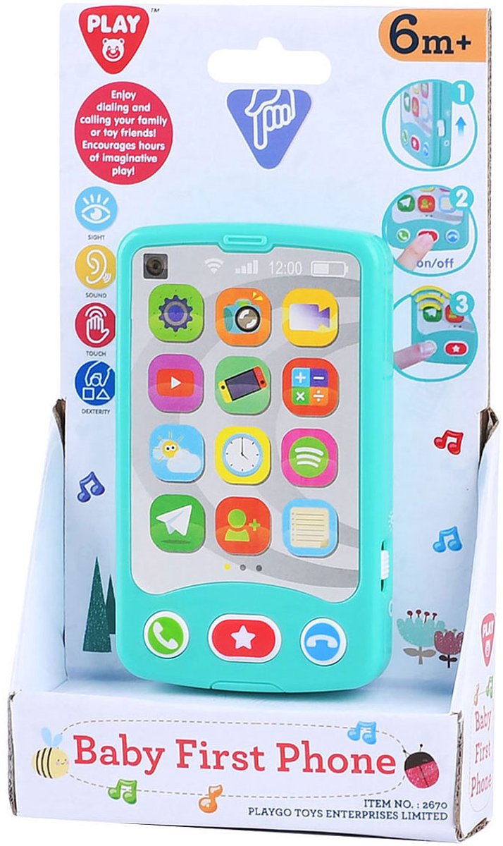 Playgo Play Baby-Spielzeugtelefon mit Sound für Kleinkinder und Vorschulkinder.