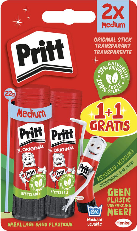 Quantore Klebestift Pritt Stick Original 22gr, 2 Stk.