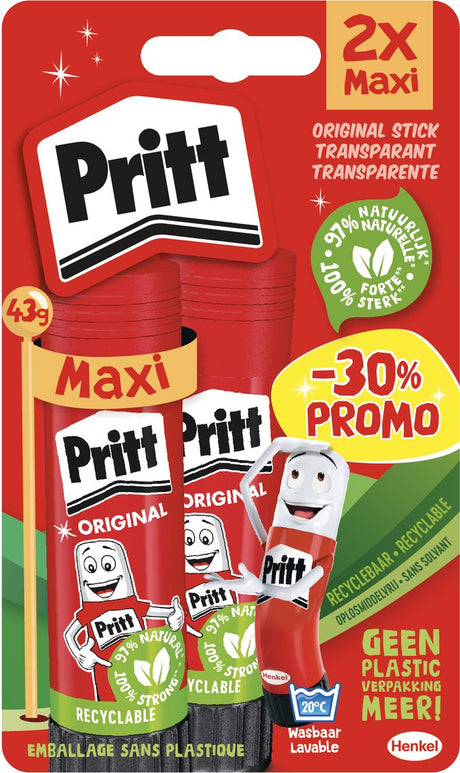Quantore Klebestift Pritt Stick Original 43gr, 2 Stk.