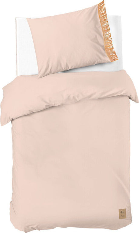 Dindi home dekbedovertrek funky frills - 140x220 - 100% katoen - roze
