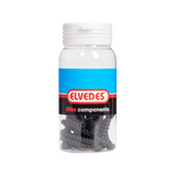 Elvedes Gummibalg schwarz 0,8-1,2 mm. 25 Stück im Topf