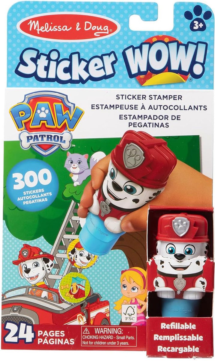 Melissa doug - sticker wow! - paw patrol marshall - 300st.