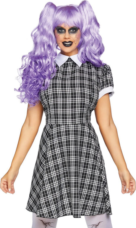Kariertes Babydoll-Kleid von Leg Avenue