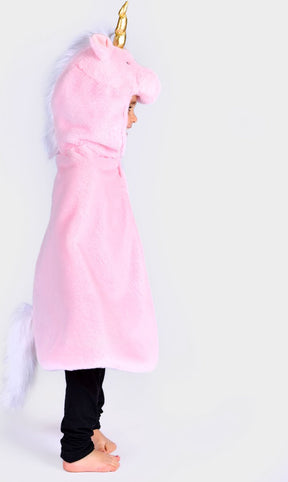 Den goda fen verkleedcape eenhoorn roze voor kinderen 98-128.